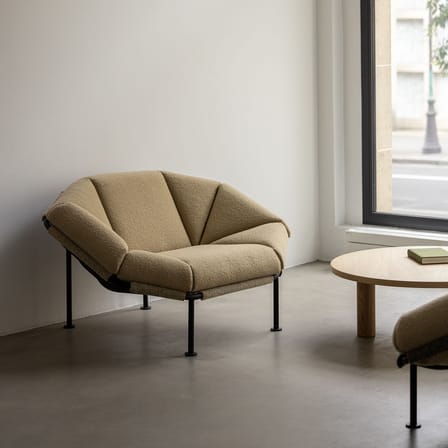 Fauteuil rembourré Atlas tissu beige - KANN DESIGN