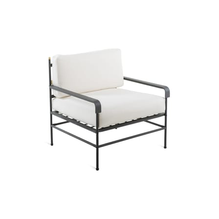 Gepolsterter Sessel Toscana metall weiß grau schwarz / Eisen & Stoff - Unopiu
