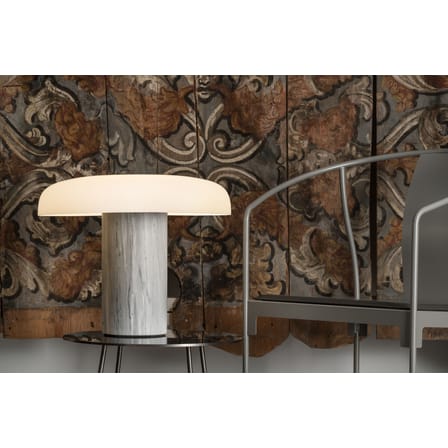Lampada da tavolo Tropico Grande LED vetro pietra bianco grigio / LED - H 40 cm / Vetro & marmo - Fontana Arte