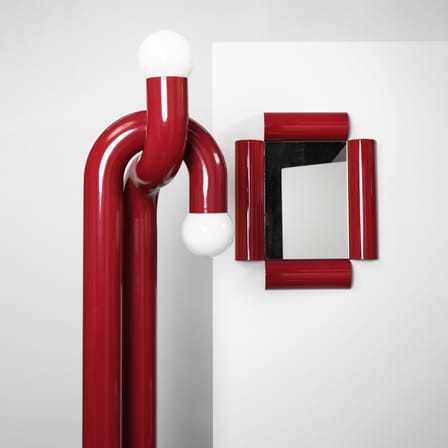 Lampadaire Modulation métal rouge / H 185 cm - Axel Chay