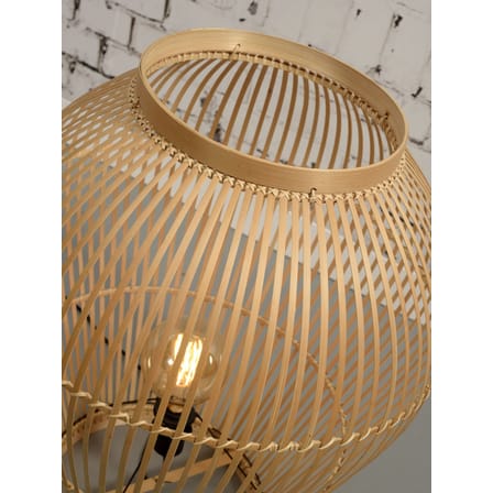 Lampe à poser Tuvalu Large fibre végétale beige bois naturel / Bambou - H 70 cm / Seconde vie - GOOD&MOJO