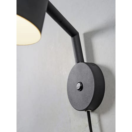 Wandleuchte mit Stromkabel Marseille metall schwarz / Drehbare Leselampe - It's about Romi