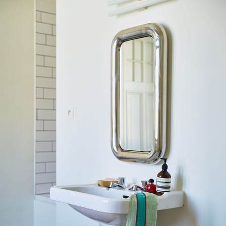Miroir mural Chubby métal argent / 45 x 80 cm - HK LIVING