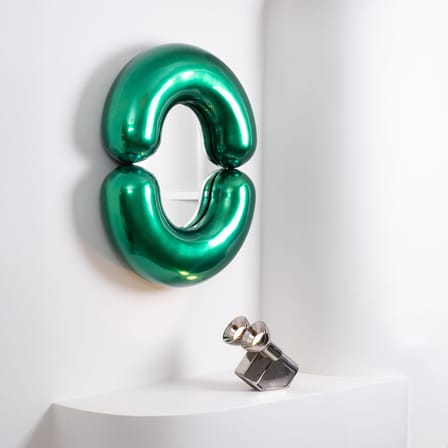Miroir mural Zodiac Bumper Small céramique vert / L 55 x H 70 cm - Jean-Baptiste Fastrez, 2020 - Moustache