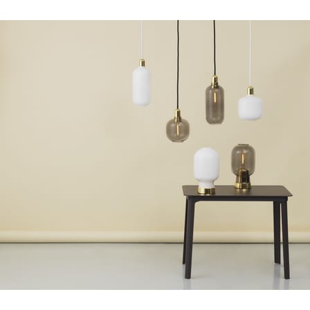 Amp Large Pendant glass grey gold / Ø 11.2 x H 26 cm - Glass & brass - Normann Copenhagen