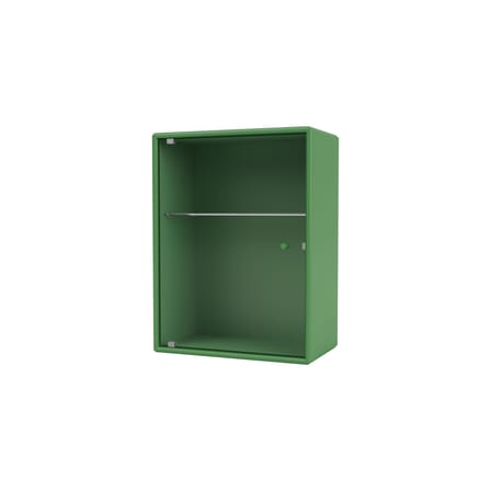 Armoire murale salle de bains Ripple bois vert / L 35,4 x P 20 x H 46,8 cm - Verre ondulé - MONTANA