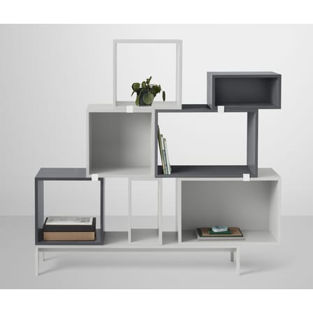 Regal Stacked holz grau / Größe S - rechteckig - 43 x 21 cm / ohne Rückwand - Muuto