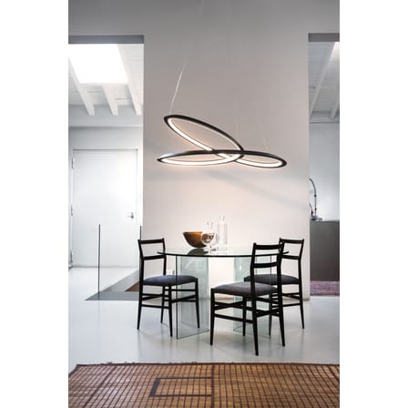 Suspension Kepler Uplight LED métal noir / Ø 110 cm- Lumière vers le haut - Nemo