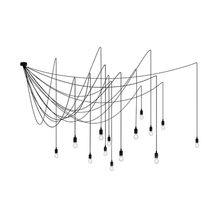 Suspension Maman Dimmable plastique noir / 14 ampoules LED incluses - Compatible variateur - Seletti
