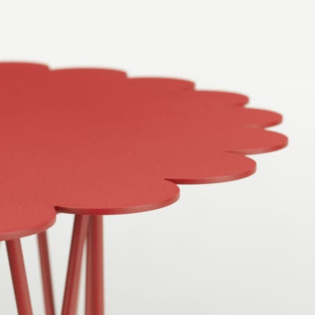 Table basse Flower Small métal rouge / By Alexander Girard, 1977 - Ø 60 cm - Vitra