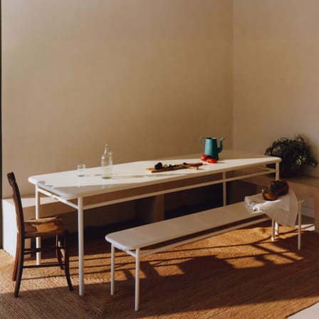 Table rectangulaire UD métal blanc / 180 x 90 cm - 8 personnes - Tolix