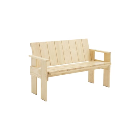 Banc avec dossier Crate Outdoor bois naturel / Gerrit Rietveld, 1934 - L 132 cm - Hay