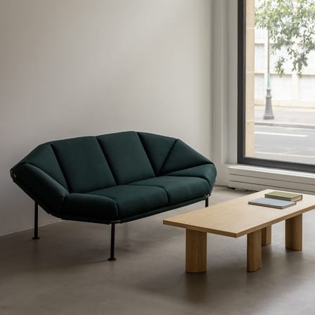 Canapé droit Atlas tissu vert / L 203 cm - KANN DESIGN