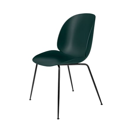 Chaise Beetle plastique vert / Pieds noirs - Gubi