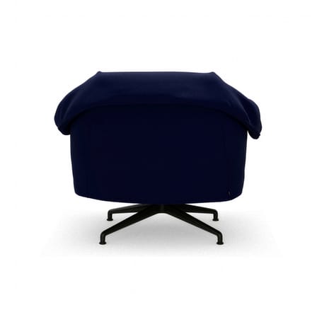 Fauteuil pivotant Bascule Lowback tissu bleu / Mécanisme d’inclinaison - Piètement 4 branches - Vitra