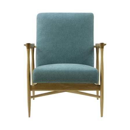 Fauteuil rembourré Floating tissu bleu bois naturel / Structure chêne - RED Edition
