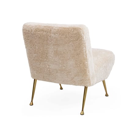 Fauteuil rembourré Gainsbourg blanc / Laine bouclée - Jonathan Adler