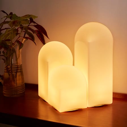 Lampe de table Parade LED verre blanc / H 24 cm - Hay