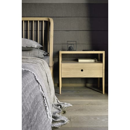 Lit double Spindle bois naturel / Pour matelas 160 x 200 cm - Chêne massif - Ethnicraft