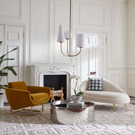 Méridienne Ether tissu blanc / Gauche - L 177.8 cm - Jonathan Adler