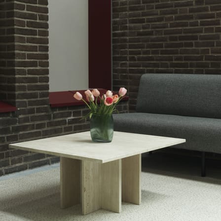 Table basse Edge Large pierre beige / Travertin - 80 x 80 x H 40 cm / Seconde vie - Normann Copenhagen