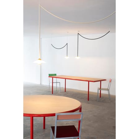 Table ronde Wooden rouge bois naturel / Ø 120 cm - Chêne & acier - valerie objects