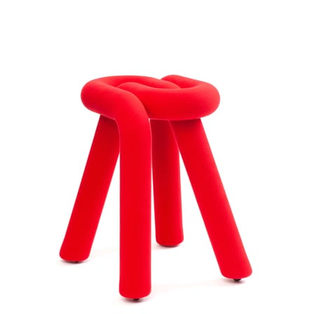 Tabouret rembourré Bold tissu rouge - Moustache