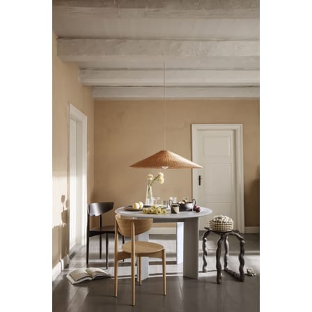 Abat-jour Dou fibre végétale beige bois naturel / Rotin tressé main - Ø 90 x H 21 cm - Ferm Living