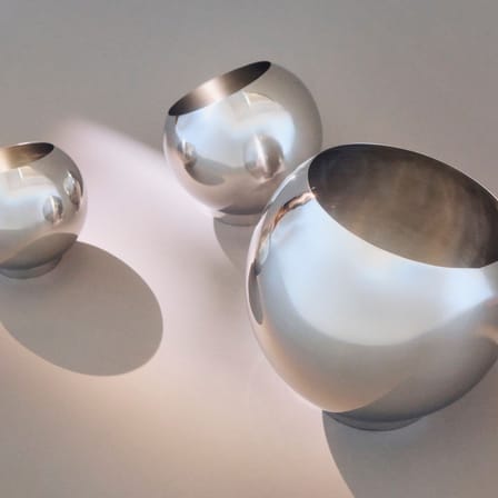 Blumentopf Globe Silver metall silber / Ø 37 cm - AYTM