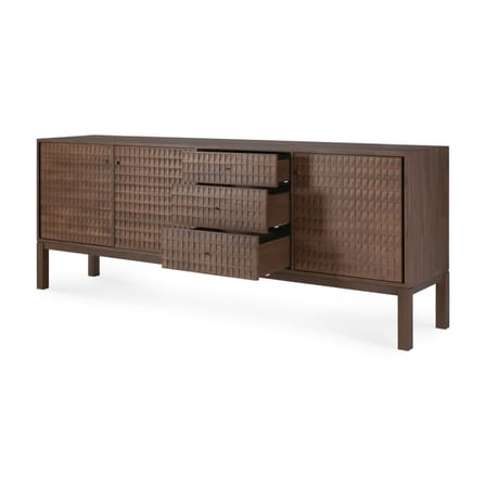 Buffet Sono bois marron / L 228 x H 87 cm - Sculpté main - Ethnicraft
