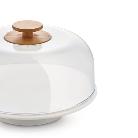 Plat à gâteau Mattina plastique céramique gris / Porcelaine & cloche en PMMA - Alessi