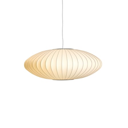 Suspension Bubble Saucer tissu blanc / Small - Motifs verticaux / George Nelson, 1947 - Hay