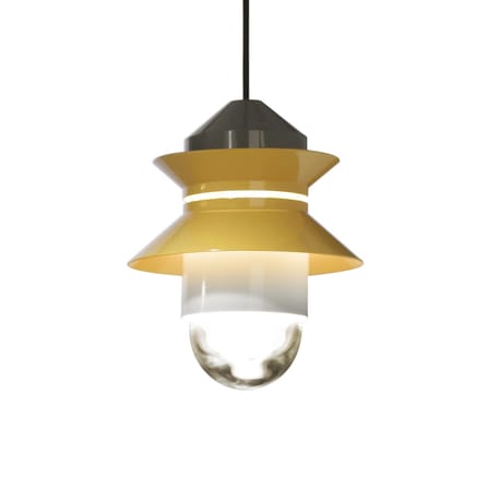 Lampe d'extérieur Santorini verre plastique jaune / à suspendre - Câble avec prise - Marset