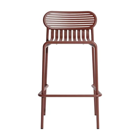 Tabouret de bar Week-end métal rouge / Aluminium - H 80 cm - Petite Friture