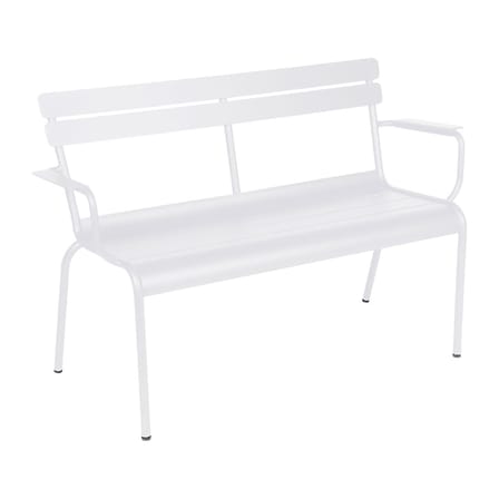Banc avec dossier Luxembourg métal blanc / 2 places - L 131 cm - Fermob
