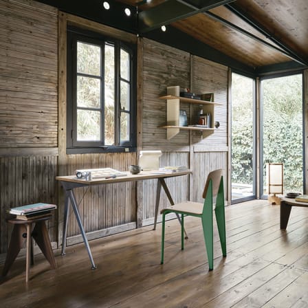 Chaise Standard vert bois naturel / Jean prouvé, 1934 - Vitra