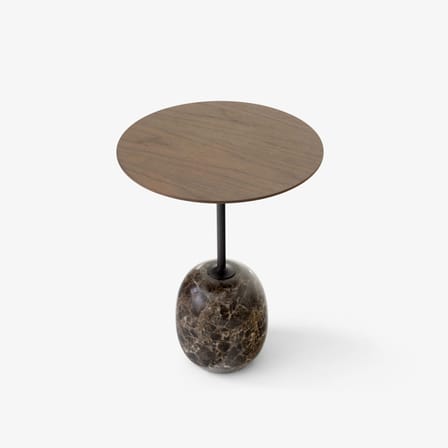 Guéridon Lato LN8 marbre bois naturel / Marbre & bois - Ø 40 x H 50 cm - &tradition