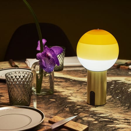 Lampe sans fil rechargeable Dipping Light LED verre orange / H 22.2 cm - Marset
