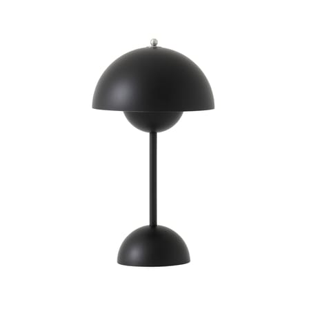 Lampe sans fil rechargeable Flowerpot VP9 plastique noir / Ø 16 x H 29 cm - Verner Panton, 1968 - &tradition