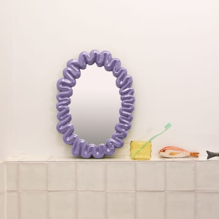 Miroir mural Dribble violet / 41,5 x 29,5 cm - Polyrésine - & klevering