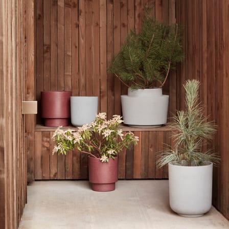 Set de 2 pot de fleurs Among gris  - HÜBSCH