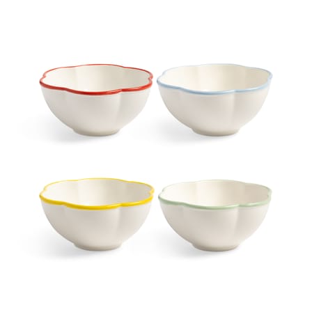 Folk Small dish ceramic multicoloured / Set of 4 - Ø 12.5 x H 6 cm - & klevering