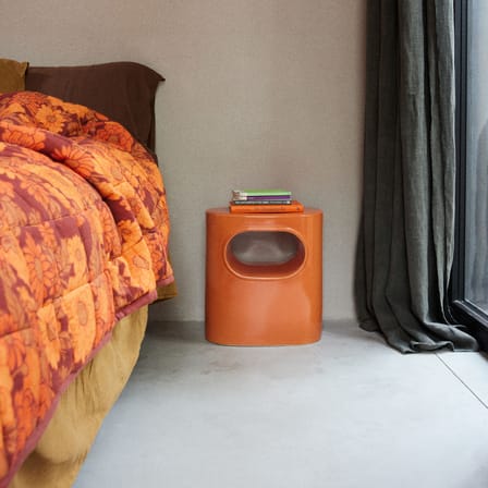 Table d'appoint Space céramique orange / 36 x 26 x H 39 cm - HK LIVING
