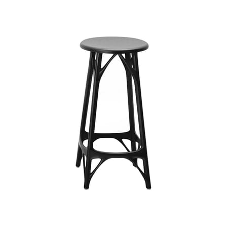 Tabouret de bar A.I. LIGHT plastique noir / H 65 cm - Conçu par intelligence artificielle / Recyclé - Kartell