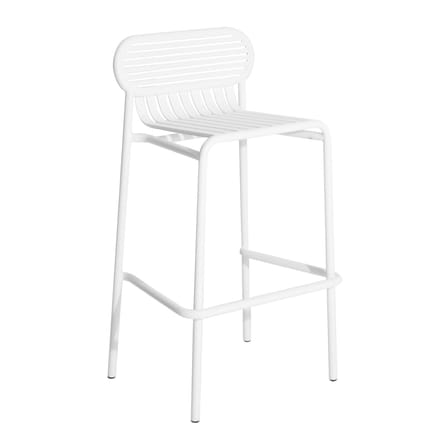 Tabouret de bar Week-End métal blanc / Aluminium - H 80 cm - Petite Friture