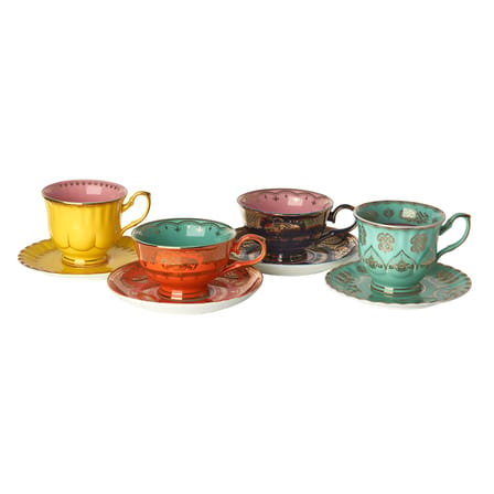 Set de 4 tasses à thé + soucoupes Grandpa - Pols Potten