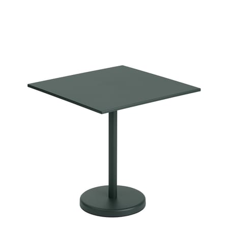 Tavolo quadrato Linear Café metallo verde / 70 x 70 cm - Acciaio - Muuto