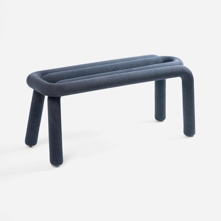 Banc rembourré Bold Sparkling tissu bleu / Scintillant - L 100 cm - Moustache