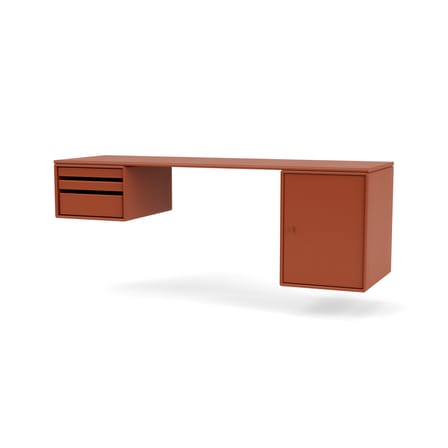 Bureau mural Workshop bois orange / L 140,7 x Prof. 46 cm - MONTANA