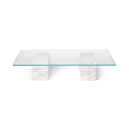 Couchtisch Mineral glas stein weiß transparent / 120 x 70 cm - Marmor & Glas - Ferm Living